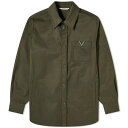 ヴァレンティノ メンズ シャツ トップス Valentino V Logo Overshirt Green