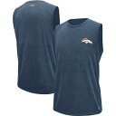 エムエスエックスバイミカエルストラハン メンズ Tシャツ トップス Denver Broncos MSX by Michael Strahan Warm Up Sleeveless TShirt Navy