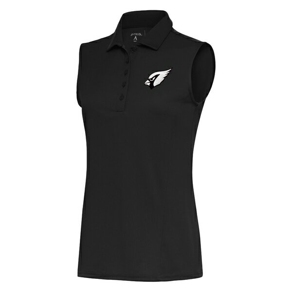 アンティグア レディース ポロシャツ トップス Arizona Cardinals Antigua Women's Metallic Logo Sleeveless Tribute Polo Charcoal