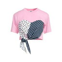 【送料無料】 エムエスジイエム レディース Tシャツ トップス T-shirts Pink(4)