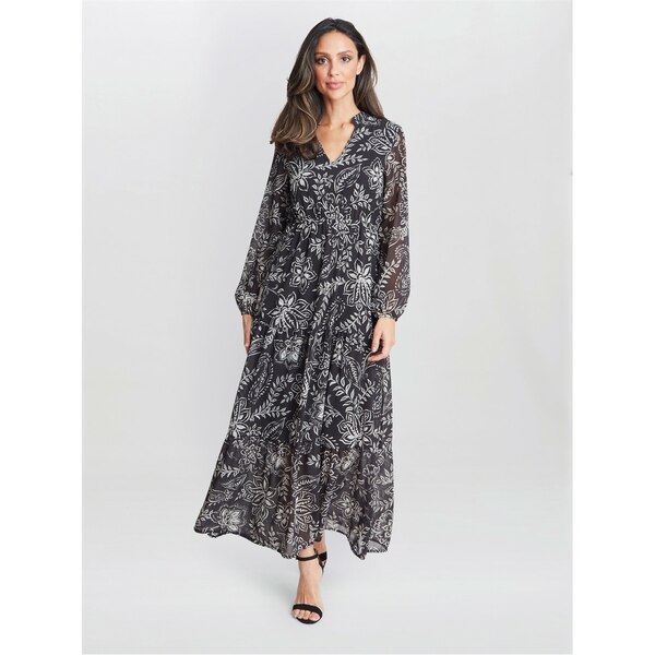 ジーナバッコーニ レディース ワンピース トップス Iona Print Stand Collar Dress