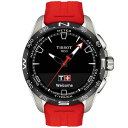 ティソット メンズ 腕時計 アクセサリー Men's Swiss T-Touch Connect Solar Red Rubber Strap Smart Watch 48mm Red その1