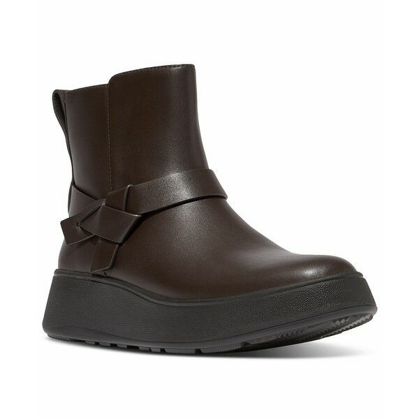 フィットフロップ レディース ブーツ シューズ Women's F-Mode Knotted-Strap Platform Booties Chocolate