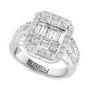 エフィー コレクション メンズ リング アクセサリー EFFY Diamond Emerald Shaped Halo Cluster Engagement R...