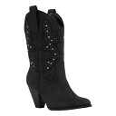 ジーシーシューズ レディース ブーツ シューズ Women's Beth Studded Western Ankle Boots Black