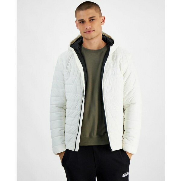 ヒューゴボス メンズ ジャケット&ブルゾン アウター Men's Barvi2435 Slim-Fit Quilted Full-Zip Liner Jacket White