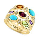 エフィー コレクション メンズ リング アクセサリー EFFY Multi-Gemstone (1-5/8 ct. t.w.), Turquoise, & Di...