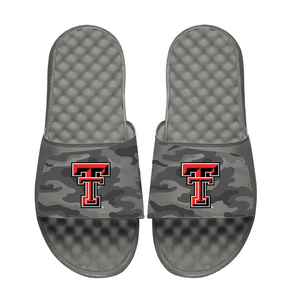 ACXCh Y T_ V[Y Texas Tech Red Raiders ISlide Camo Slide Sandals Gray