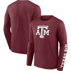 ファナティクス メンズ Tシャツ トップス Texas A&M Aggies Fanatics Branded Double Time 2Hit Long Sleeve TShirt Maroon