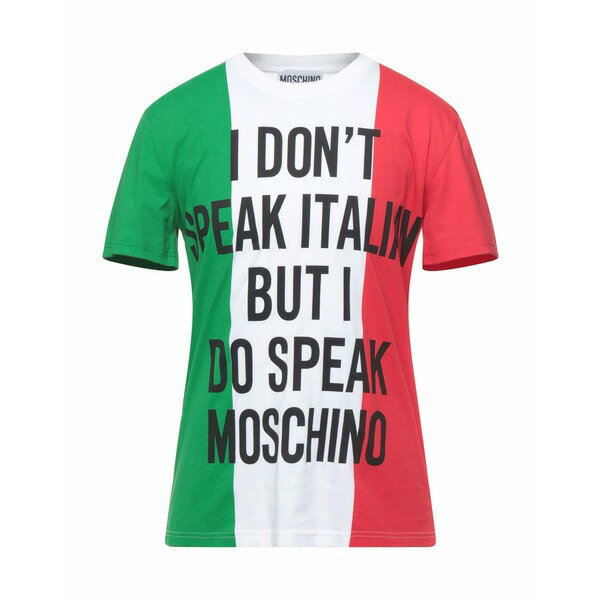【送料無料】 モスキーノ メンズ Tシャツ トップス T-shirts White