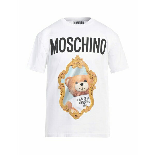 【送料無料】 モスキーノ メンズ Tシャツ トップス T-shirts White