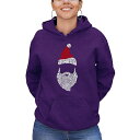 エルエーポップアート レディース パーカー・スウェットシャツ アウター Women's Santa Claus Word Art Hooded Sweatshirt Purple