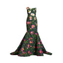 オスカー デ ラ レンタ レディース ワンピース トップス Camellia Print Faille Mermaid Gown pink navy