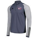 アディダス メンズ パーカー・スウェットシャツ アウター FC Dallas adidas 2023 OnField AEROREADY QuarterZip Training Top Gray 2