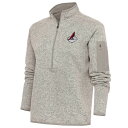 アンティグア レディース パーカー・スウェットシャツ アウター Arizona Cardinals Antigua Women's Throwback Logo Fortune HalfZip Pullover Jacket Oatmeal