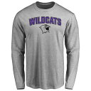  ファナティクス メンズ Tシャツ トップス Northwestern Wildcats Proud Mascot Long Sleeve TShirt Ash