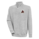 【送料無料】 アンティグア メンズ パーカー・スウェットシャツ アウター Arizona Coyotes Antigua Victory QuarterZip Pullover Top Heather Gray