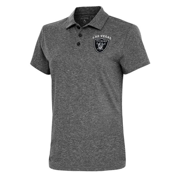 【送料無料】 アンティグア レディース ポロシャツ トップス Las Vegas Raiders Antigua Women's Motivated Polo Heather Black