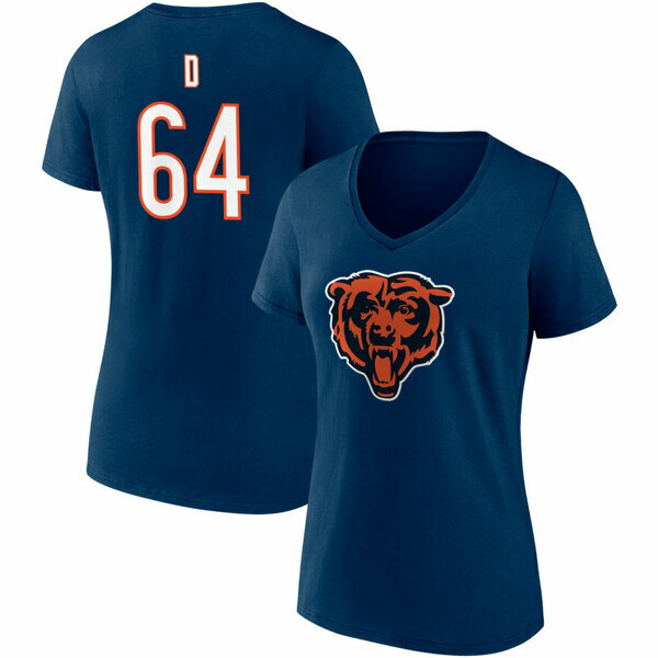 t@ieBNX fB[X TVc gbvX Chicago Bears Fanatics Branded Women's Team Authentic Personalized Name & Number VNeck TShirt Navy