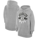 【送料無料】 カールバンクス レディース パーカー・スウェットシャツ アウター Brooklyn Nets GIII 4Her by Carl Banks Women's City Pullover Hoodie Heather Gray