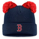 yz t@ieBNX fB[X Xq ANZT[ Boston Red Sox Fanatics Branded Women's Double Pom Cuffed Knit Hat Navy/Red