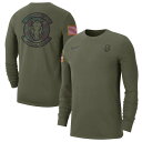 ナイキ メンズ Tシャツ トップス Arkansas Razorbacks Nike Military Pack Long Sleeve TShirt Olive
