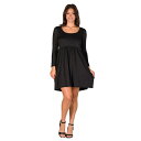 24セブンコンフォート レディース ワンピース トップス Women's Long Sleeve Babydoll Knee Length Dress Black