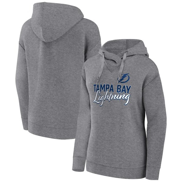 ファナティクス レディース パーカー・スウェットシャツ アウター Tampa Bay Lightning Fanatics Branded Women's Script Favorite Pullover Hoodie Heather Gray