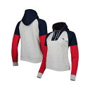 アンティグア レディース カットソー トップス Women's Heathered Gray, Navy New England Patriots Jackpo...