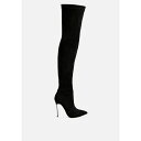 ロンンドンラグ レディース ブーツ シューズ jaynetts stretch suede micro over the knee boots Black