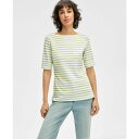 スタイルアンドコー レディース カットソー トップス Women's Striped Elbow-Sleeve Top, Exclusively at Macy...