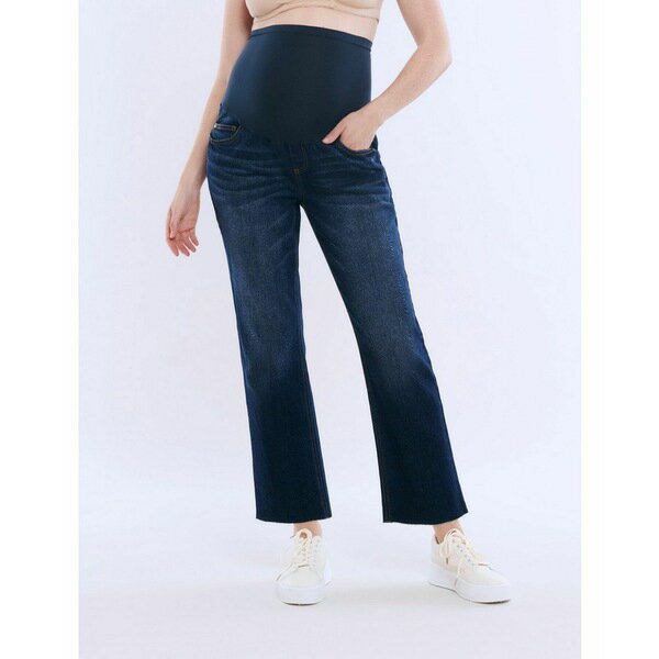 マザーフッドマタニティ レディース デニムパンツ ボトムス Women's Secret Fit Over the Belly Slim Straight Leg Jeans - Motherhood Maternity Dark wash