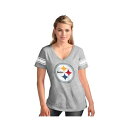 カールバンクス レディース カットソー トップス Women's Heather Gray Pittsburgh Steelers First Pick Dis...
