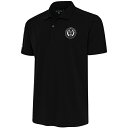 【送料無料】 アンティグア メンズ ポロシャツ トップス Philadelphia Union Antigua Brushed Metallic Big & Tall Tribute Desert Dry Polo Black