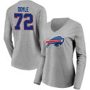 yz t@ieBNX fB[X TVc gbvX Buffalo Bills Fanatics Branded Women's Team Authentic Custom Long Sleeve VNeck TShirt Gray