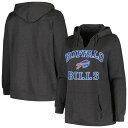 ファナティクス レディース パーカー・スウェットシャツ アウター Buffalo Bills Fanatics Branded Women's Plus Size Heart and Soul VNeck Pullover Hoodie Charcoal