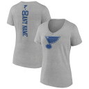 yz t@ieBNX fB[X TVc gbvX St. Louis Blues Fanatics Branded Women's Personalized Name & Number VNeck TShirt Heather Gray