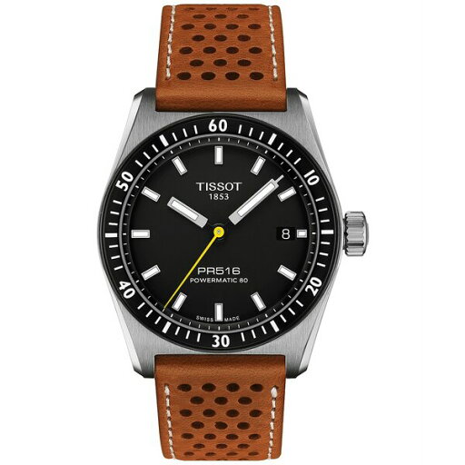 ティソット メンズ 腕時計 アクセサリー Men's Swiss Automatic PR516 Powermatic 80 Brown Perforated Leather Strap Watch 38mm No Color ティソット メンズ 腕時計 アクセサリー Men's Swiss Automatic PR516 Powermatic 80 Brown Perforated Leather Strap Watch 38mm No Color
