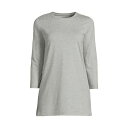 ランズエンド レディース カットソー トップス Women's Petite 3/4 Sleeve Cotton Supima Tunic Gray heather