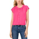 セセ レディース カットソー トップス Women's Scalloped Cap Sleeve Blouse Bright Rose