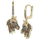 ルヴァン レディース ピアス&イヤリング アクセサリー Chocolate Ombr Diamond & Chocolate Diamond Horse Drop Earrings (3/4 ct. t.w.) in 14k Gold No Color(4)
