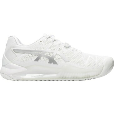 アシックス レディース テニス スポーツ Asics Women's GEL-Resolution 8 Tennis Shoes White/Silver