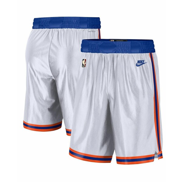 ナイキ レディース カジュアルパンツ ボトムス Men 039 s White and Blue New York Knicks 2021/22 Classic Edition Swingman Performance Shorts White