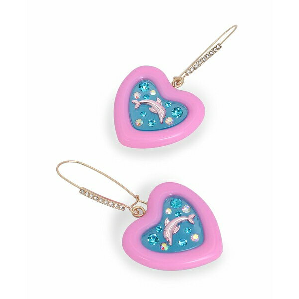 ベッツィジョンソン レディース ピアス＆イヤリング アクセサリー Faux Stone Dolphin Heart Dangle Earrings Pink