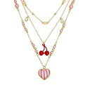 ベッツィジョンソン レディース ネックレス・チョーカー・ペンダントトップ アクセサリー Faux Stone Heart Charm Layered Necklace Pink