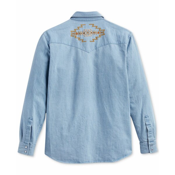 ペンドルトン メンズ シャツ トップス Men 039 s Chandler Embroidered Long Sleeve Snap-Front Western Denim Shirt Faded Indigo