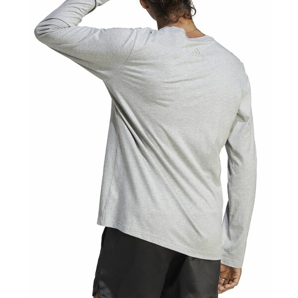 アディダス メンズ Tシャツ トップス Men 039 s Basic Badge of Sport Long-Sleeve Crewneck T-Shirt Mgh/wht