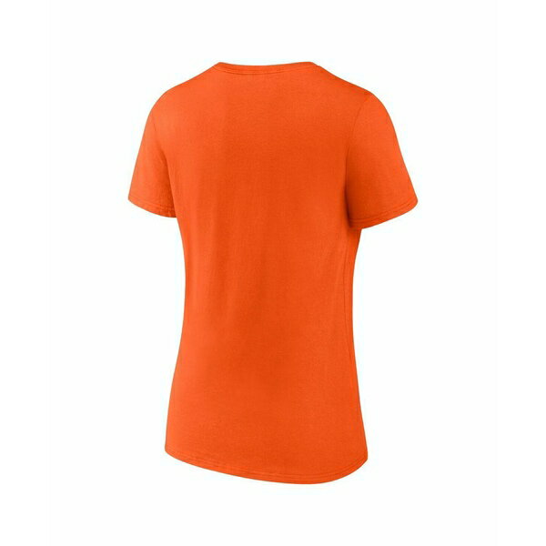 t@ieBNX fB[X TVc gbvX Women's Orange New York Islanders Authentic Pro Core Collection Secondary Logo V-Neck T-shirt Orange