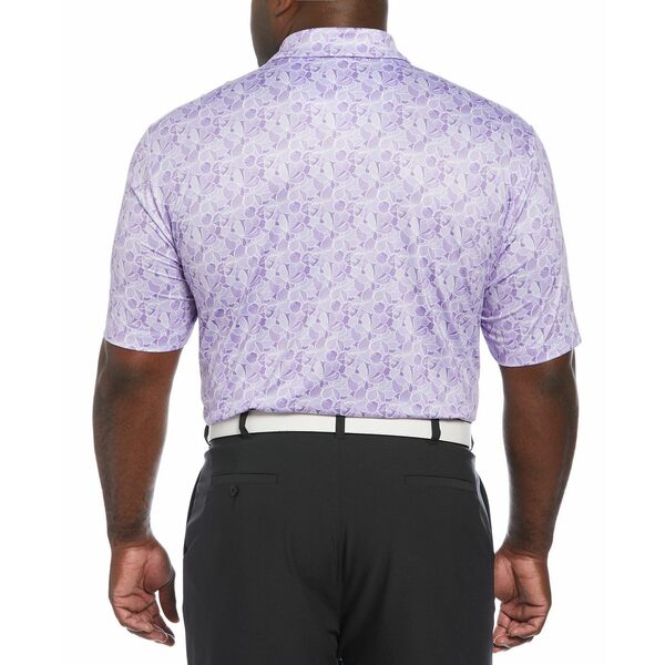 PGAcA[ Y |Vc gbvX Men's Big & Tall Stretch Moisture-Wicking Floral Golf Polo Shirt Paisley Pu