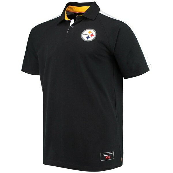 トミー ヒルフィガー メンズ ポロシャツ トップス Pittsburgh Steelers Tommy Hilfiger Holden Raglan Polo Black/White